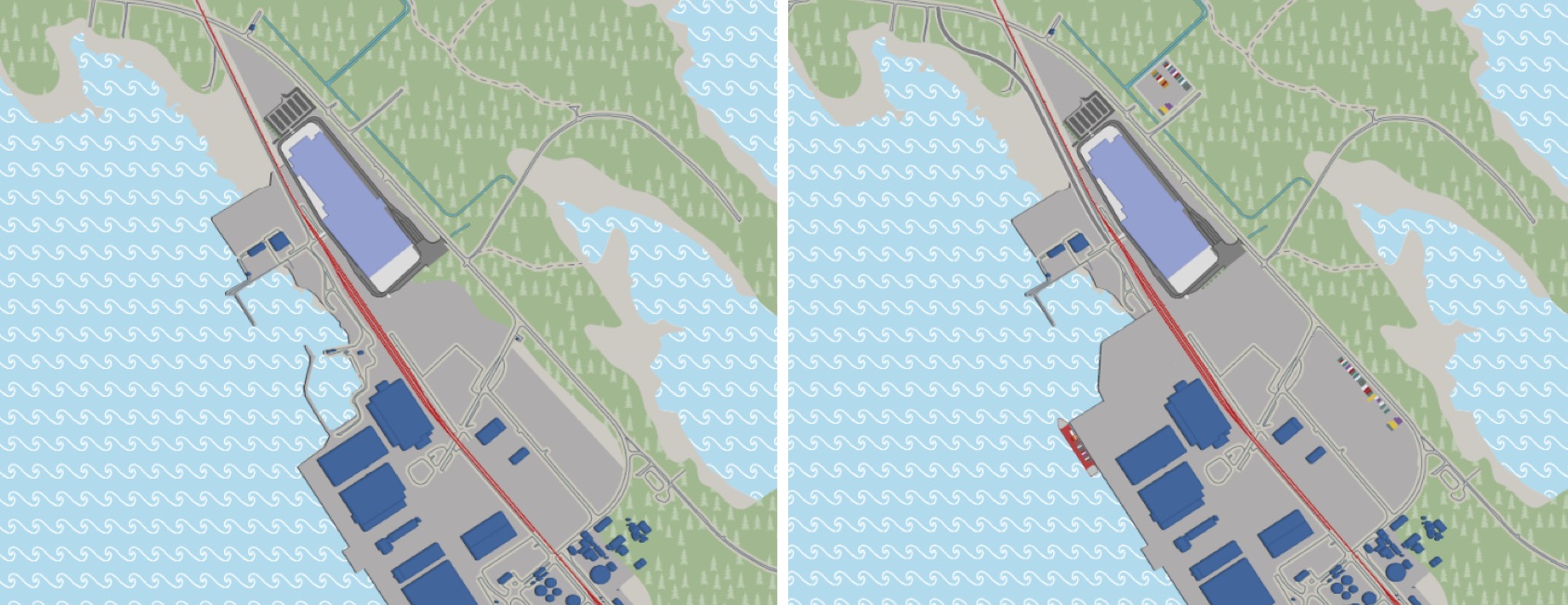 Hamnen före och efter